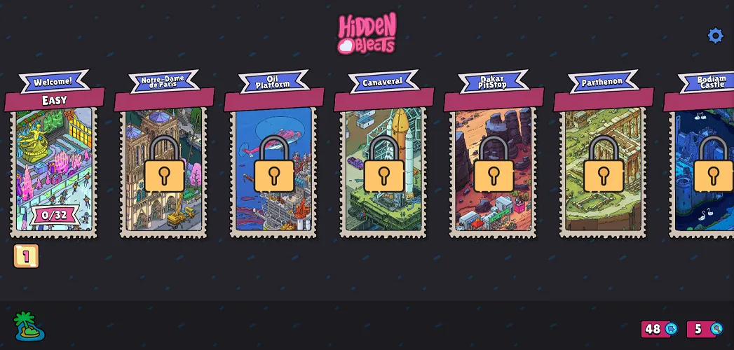 Hidden Objects Stage 1 - First Scene Search Hidden Objects Starting Scene - Bustling Winter Skating Rink