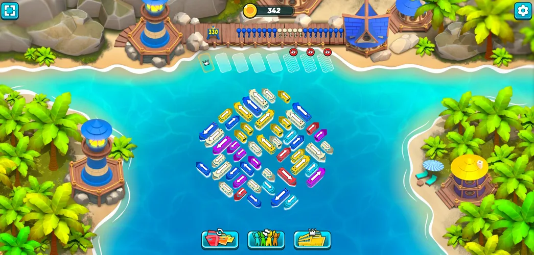 Ship Out Stage 4 - Achieve Full Harbor Clearance Ship Out Level Completion - Successfully Clear All Ships