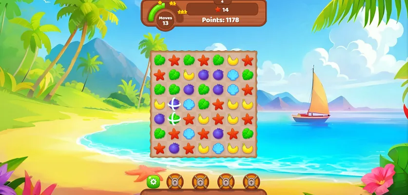 Tropical Match 2 Stage 2 - Create Matches Tropical Match 2 Matching Items - Build Combinations