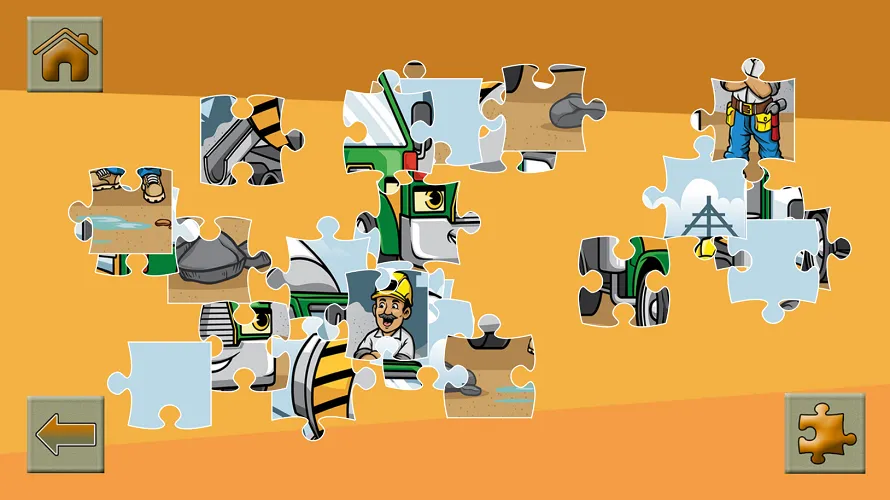 Construction Trucks Jigsaw - Assembling Puzzle Edges Construction Trucks Jigsaw Edge Assembly