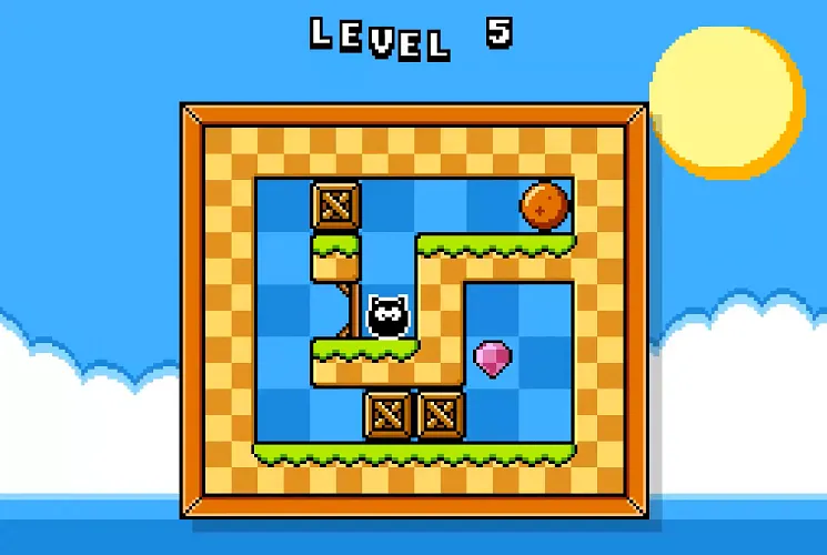 Gravity Cat Stage 2 - Multi-Step Puzzles Gravity Cat Complex Navigation - Strategic Gem Collection